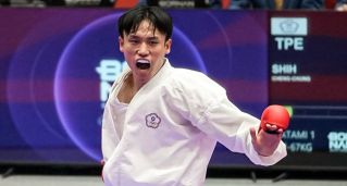 亞運／中華隊67公斤級空手道好手石政中銅牌戰大勝越南勁敵摘下銅牌！連續兩天空手道傳奪牌喜訊