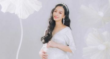 拍孕婦寫真「前後都開洞」!王思佳禮服高衩開到頂:有沒有蕭水