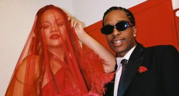 A$AP Rocky驚喜求婚!掀蕾哈娜頭紗 她「牙齒鑲I DO」引網暴動:要瞎了!
