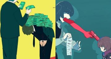 「讓我看見你的態度」都是無形的錢在壓!繪師用動漫風格畫出你我生活周遭的黑暗故事!