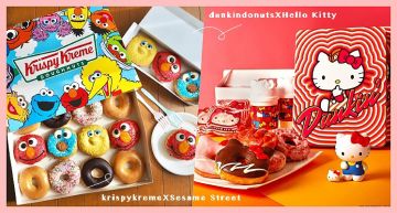 要被他們萌翻啦!日韓分別推出芝麻街、Hello Kitty聯名甜甜圈,可愛到根本捨不得吃下肚~