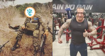 青澀「五官樣貌」曝光!「館長」曬軍裝照手持大把槍 網:永遠都是三公分的臉