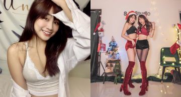 聖誕福利!陳伊聯手姐妹性感背心「中洞大開」小褲褲秀渾圓美尻