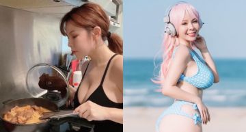 H版暗黑李毓芬「下麵給你吃」!巨球辣模化身UU小廚娘 網嗨:想用吸der~