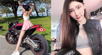 最兇騎士!重機正妹究極S曲線「車頭燈」超炸 網:太誘人!