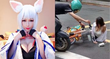 辣妹摔車「巨大長輩」掉出來!鄉民肉搜驚見「破百公斤肉照」:原來是你!