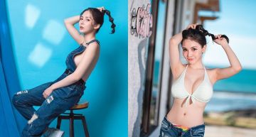 心機角度!辣模「詹子瑜」低領背心曬深溝 一彎腰「巨球險掉出」