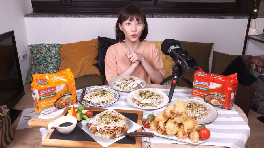 肚子餓不要看！大胃王「路路」結合營多麵創意料理再次挑戰ASMR