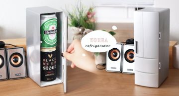韓國Q爆「USB迷你冰箱」冰啤酒或可樂都OK!隨時隨地都能喝到沁涼啤酒♡冷藏或保冰通通沒問題~