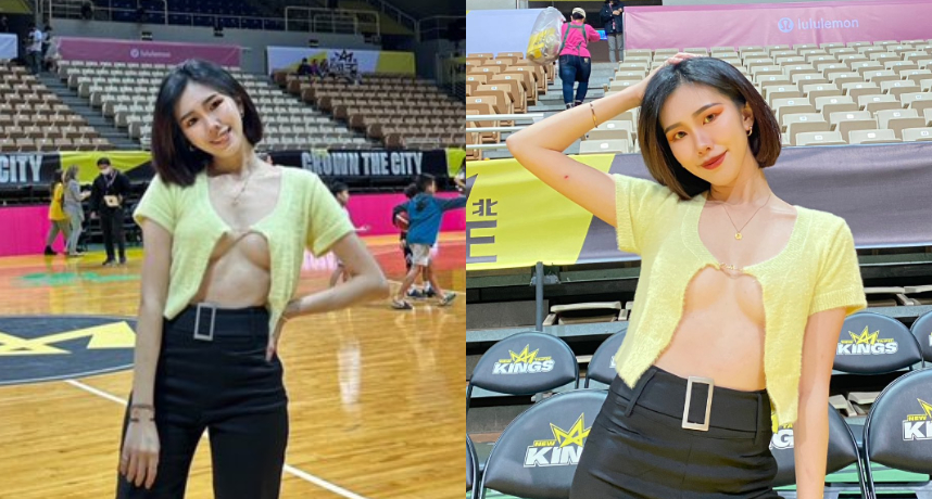 P.league+/雙北大戰女球迷「上半身完全走光」!不吝嗇對鏡頭打招呼 球評害羞語塞說不出話來