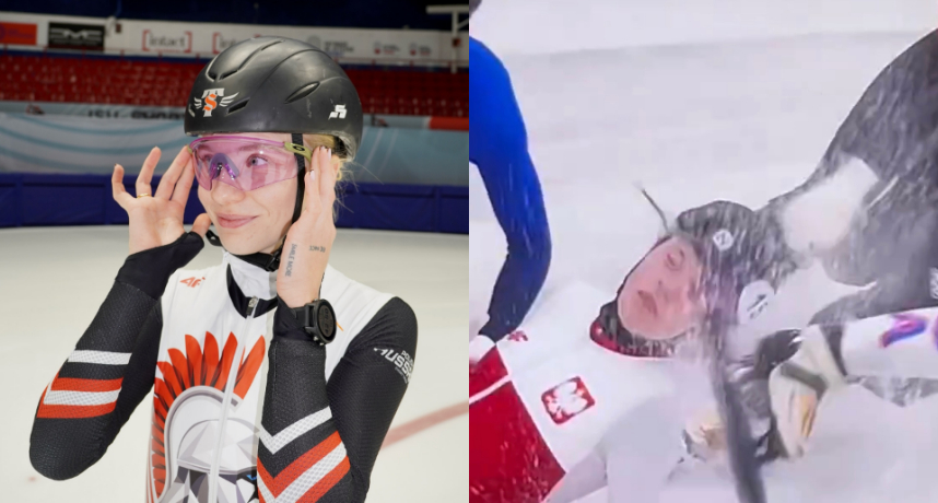 冬奧／最可怕的一幕！波蘭女選手意外遭冰刀劃傷臉部！冰面當場被染紅比賽緊急中斷