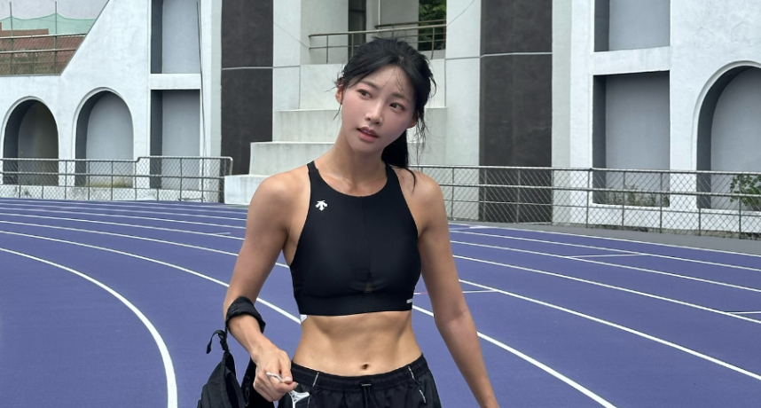 韓國「田徑界Karina」金敏智驚喜來台！曬超狂腹肌照甜喊：來到台灣後才發現有那麼多喜歡我的朋友，台灣真的太棒了！
