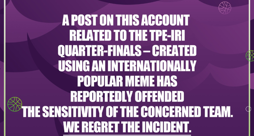 亞洲盃／領先21分遭逆轉FIBA發迷因梗圖嘲諷！後續發文表示：該內容只是幽默用途無意冒犯任何一方