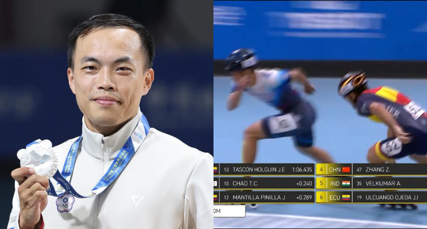 成都世運會爆爭議！台灣競速滑輪選手趙祖政決賽加速遭推擠失衡跌出獎牌　對手犯規竟還奪金