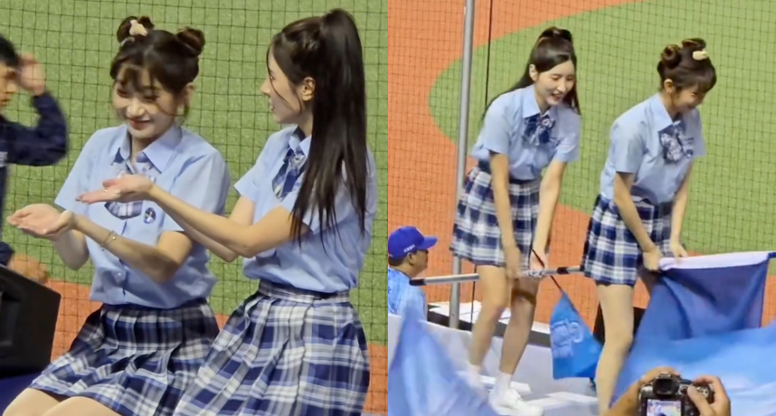 富邦韓籍啦啦隊李珠珢、南珉貞應援玩太嗨「騎旗子」觸犯禁忌！2人下跪道歉仍讓球迷相當不滿