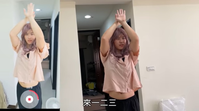 黃大謙要轉攻「抖音」？！男性好友「穿女裝」扮網美羞喊：幫我扣胸罩