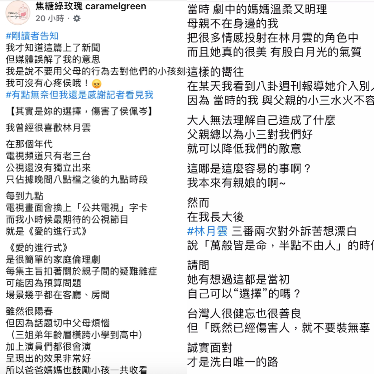 母親搶閨蜜老公!侯佩岑無辜遭波及 網紅作家「傷害女兒論」獲網讚