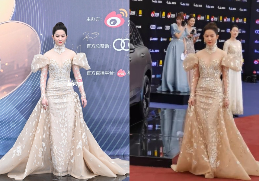 劉亦菲才紅毯造型翻車！直播不小心關濾鏡　「真實面貌」驚呆網：仙女不需要美顏