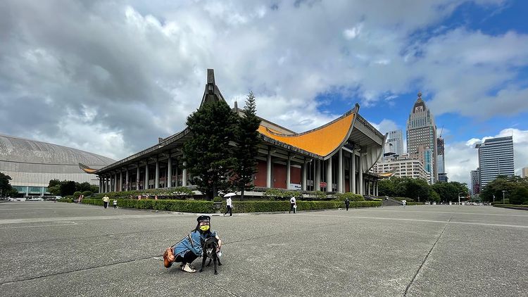 女神到國父紀念館遛狗 甜曬自拍「口罩」成亮點 網:怪美的!