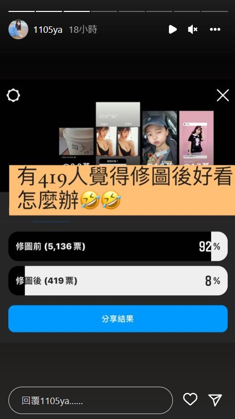 元元曬「修圖對比照」開放票選!網友反應讓她傻眼直呼:怎麼辦