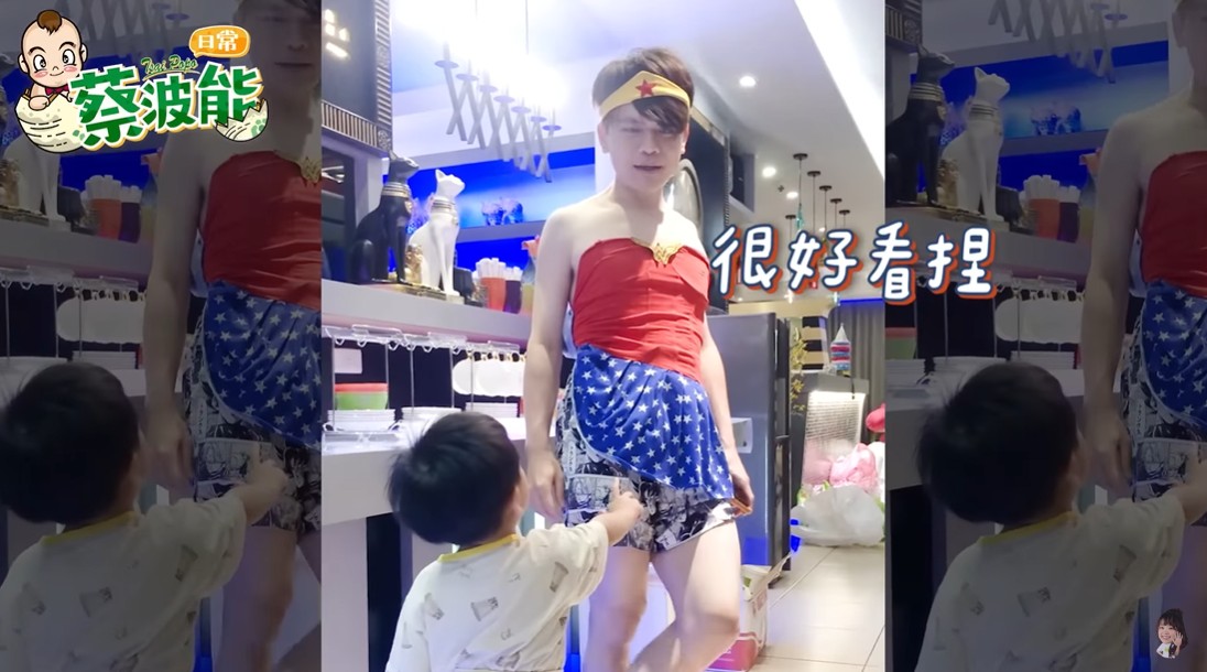 蔡阿嘎怪扮火辣女裝炸腿肌!蔡桃貴「原地崩潰大哭」:不可以!爸爸脫掉!