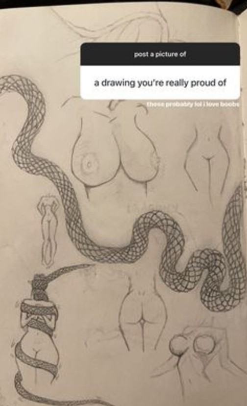 粉絲崩潰!怪奇比莉PO「自豪素描照」 IG一小時掉粉10萬!