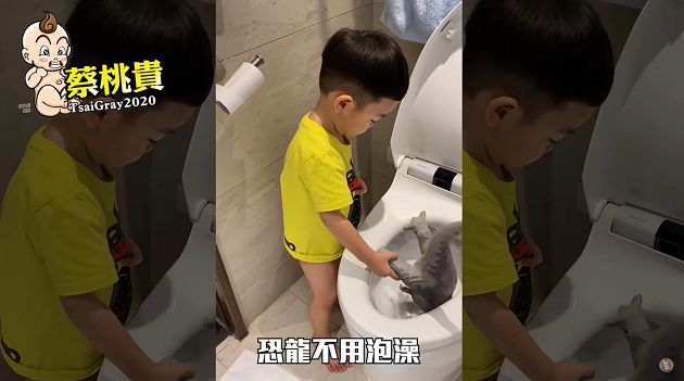 蔡桃貴「恐龍塞馬桶泡澡」引網崩潰!二伯曝共識:樂當幼稚父母