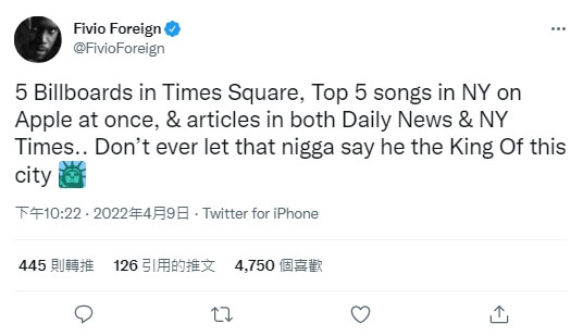 「圈內最顧人怨的動物」!6ix9ine化身猛獸嗆:紐約之王回