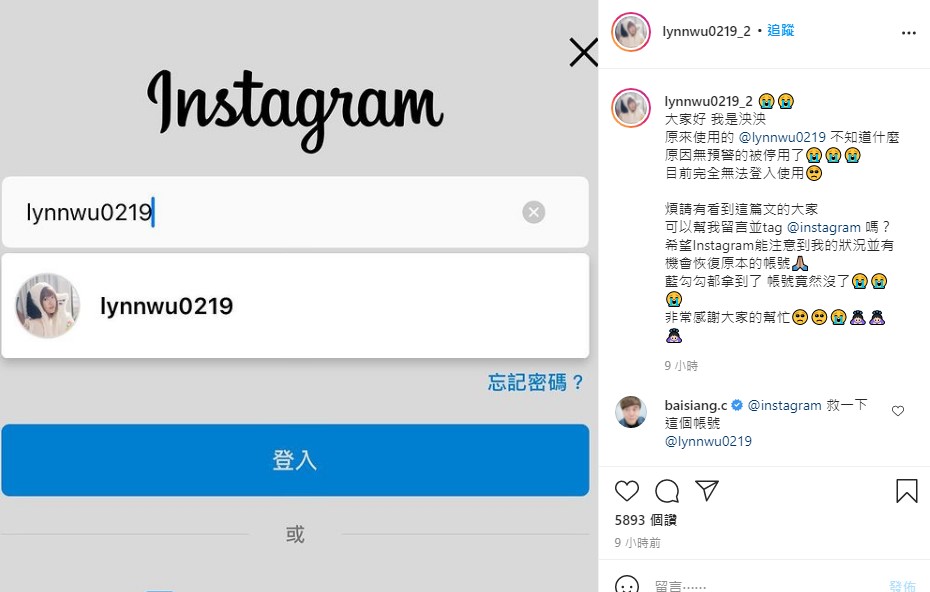 木曜女神「泱泱」IG帳號突被刪!80萬粉絲全沒了 心碎發文:藍勾勾都拿到了