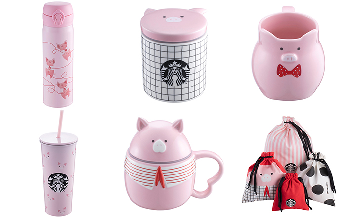 緊跟上韓國星巴克的腳步!台灣星巴克的粉紅豬周邊也超可愛~過年除了買一送一還有其他好康
