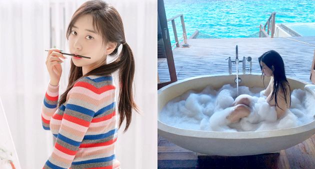 韓國清純網紅「野外泡湯」！胸前完全不遮：只靠泡泡遮住