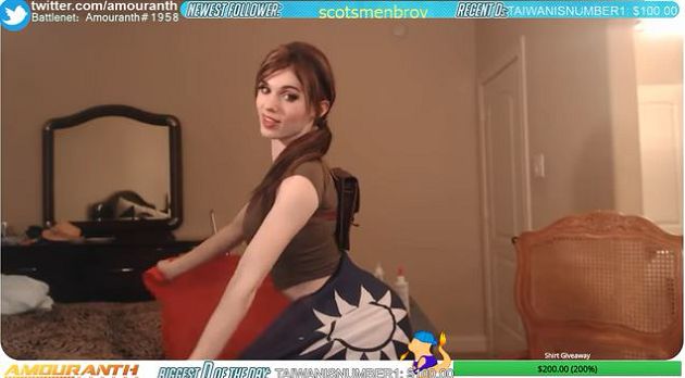 直播走光爆紅!直播主披國旗喊「Taiwan Number 1」 網:突然愛上台灣了