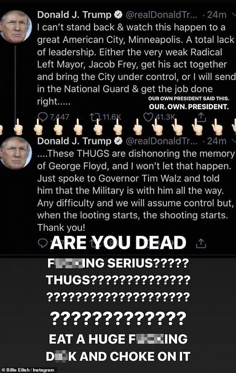 黑人「踩頸事件」狂燒!怪奇比莉、泰勒絲槓上川普:去哈棒吧