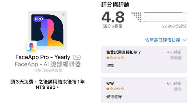 不是免費！熱門軟體「FaceApp」個資恐被偷　用戶嚇歪：被迫付錢！