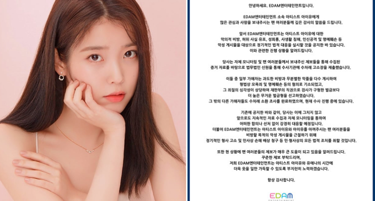 經紀公司硬起來提告IU黑粉 酸民囂張喊「連個人意見都不能寫?」