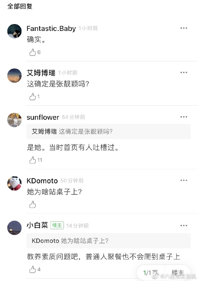 張靚穎「穿鞋爬到餐桌上」！「腳邊食物擺滿滿」　網傻眼：沒素質